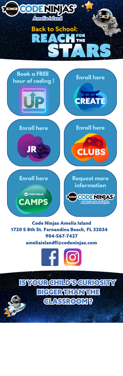 Code Ninjas Amelia Island Mobile Page